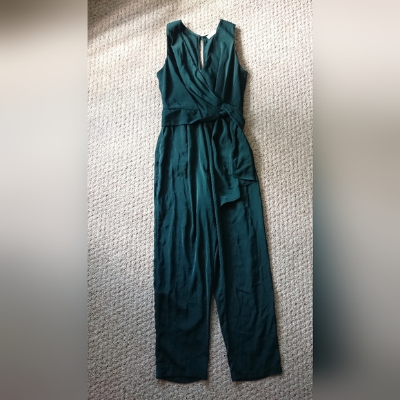 ASTR the Label Side Tie Jumpsuit Green Surplice V-Neck Wrap Style SIZE S - Picture 13 of 13